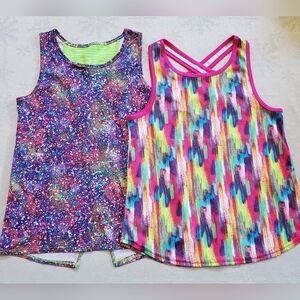 Skechers (2) Piece Lightweight Tank Set Bright Multicolor Girls Size 10/12